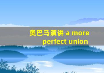 奥巴马演讲 a more perfect union